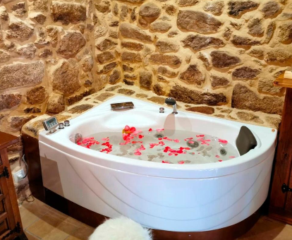 Foto de la bañera de hidromasaje de los Apartamentos Casa do Bouza Vello