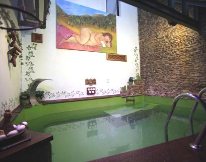 Foto del acogedor spa del hotel con jacuzzi y piscina cubierta.